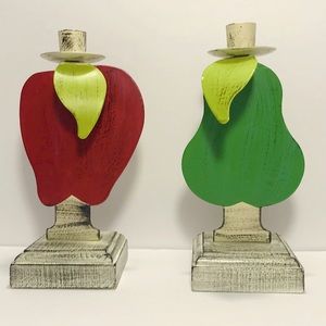 Rustic Farmhouse Distressed tapered candle holders